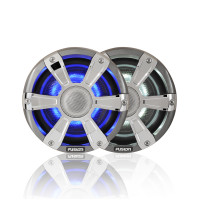 6.5" 230 WATT, SG-FL65SPC Coaxial Sports Chrome Marine Speaker with LED's - 010-01428-01 - Fusion